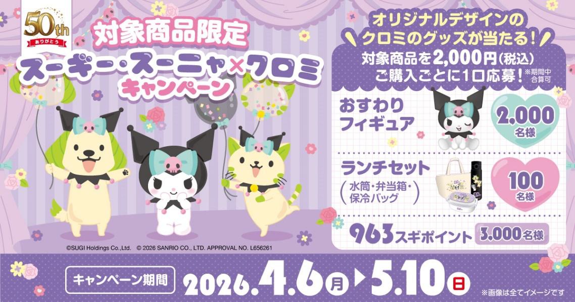 スギ薬局創業50周年】スギ薬局グループ公式キャラクター スーギー