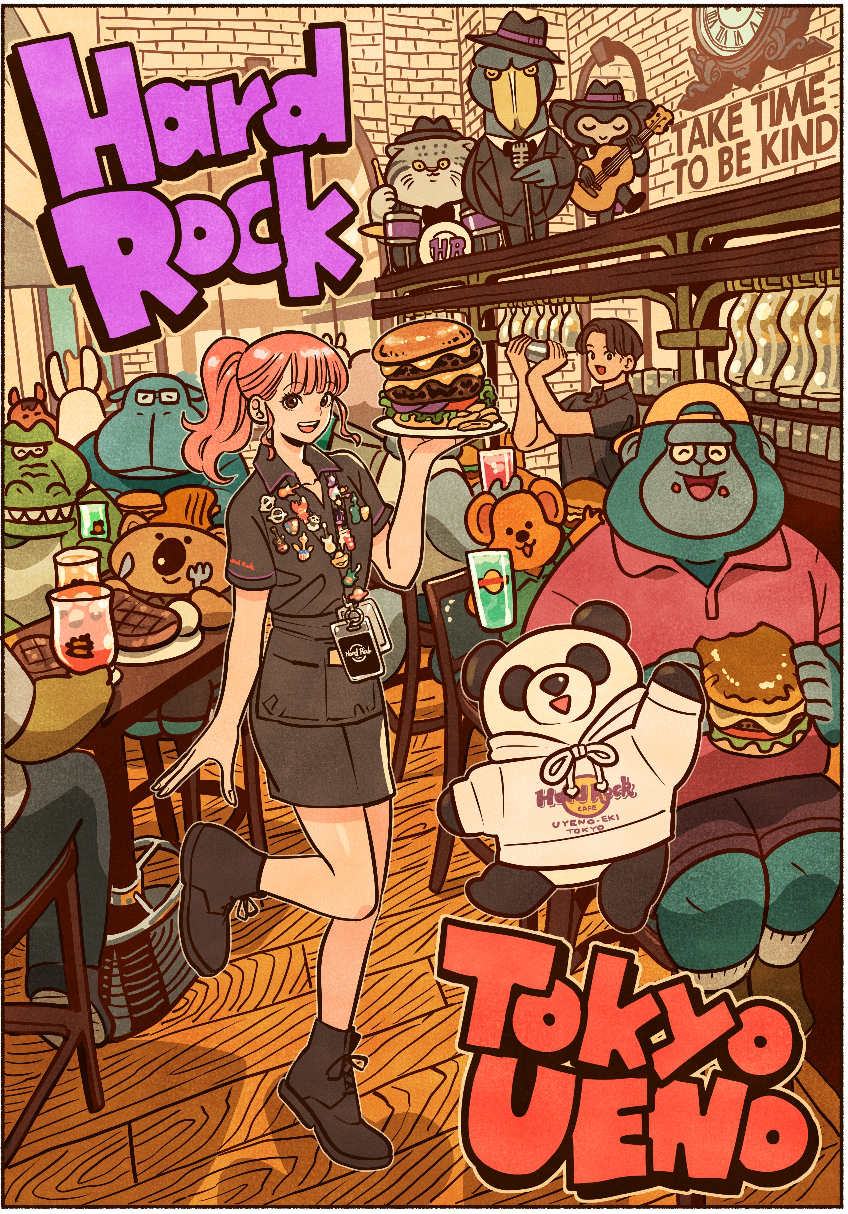 アメリカンレストラン「ハードロックカフェ」上野駅東京店、アニメの