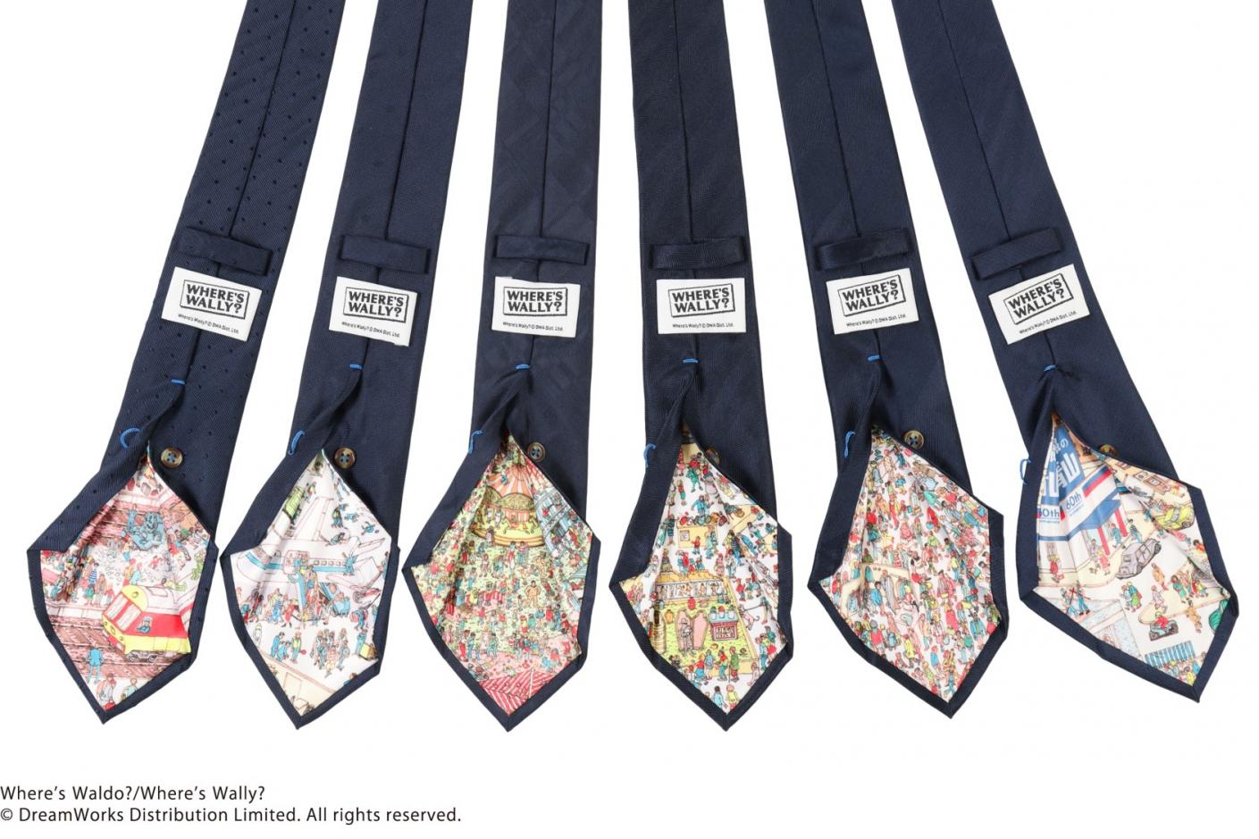 ずとまよカードur3枚、ネクタイ 洋服の青山」のネクタイで「ウォーリーをさがせ！」ネクタイの裏地