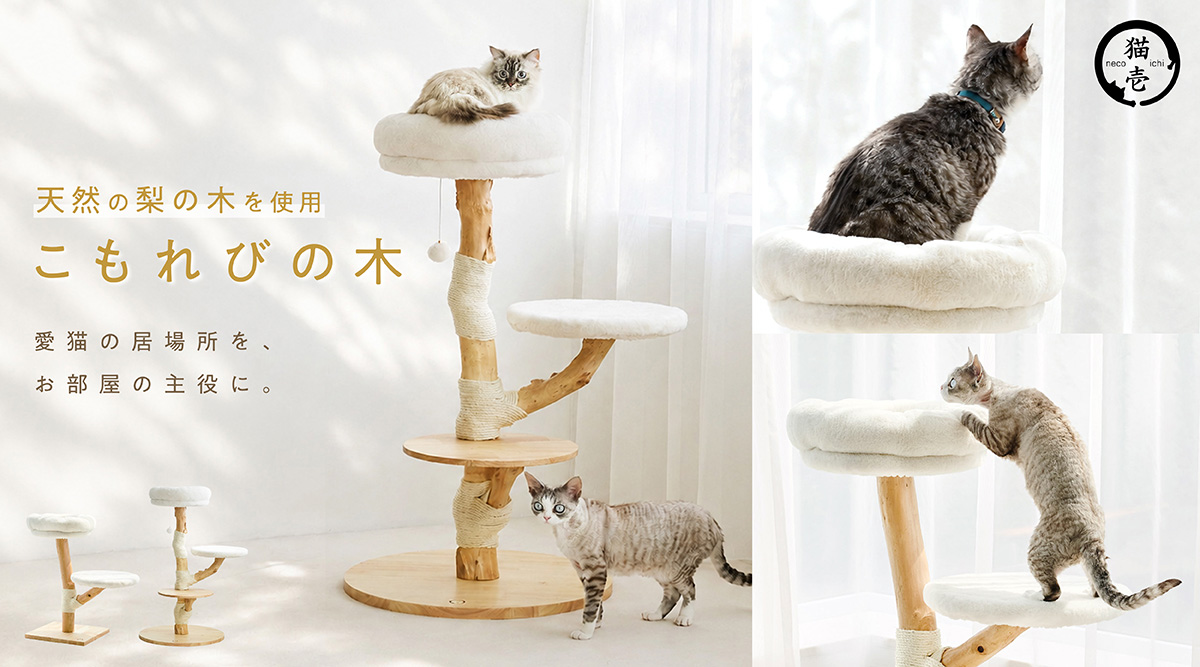 天然木の表情を楽しむ ”愛猫専用の世界に1つだけのキャットタワー
