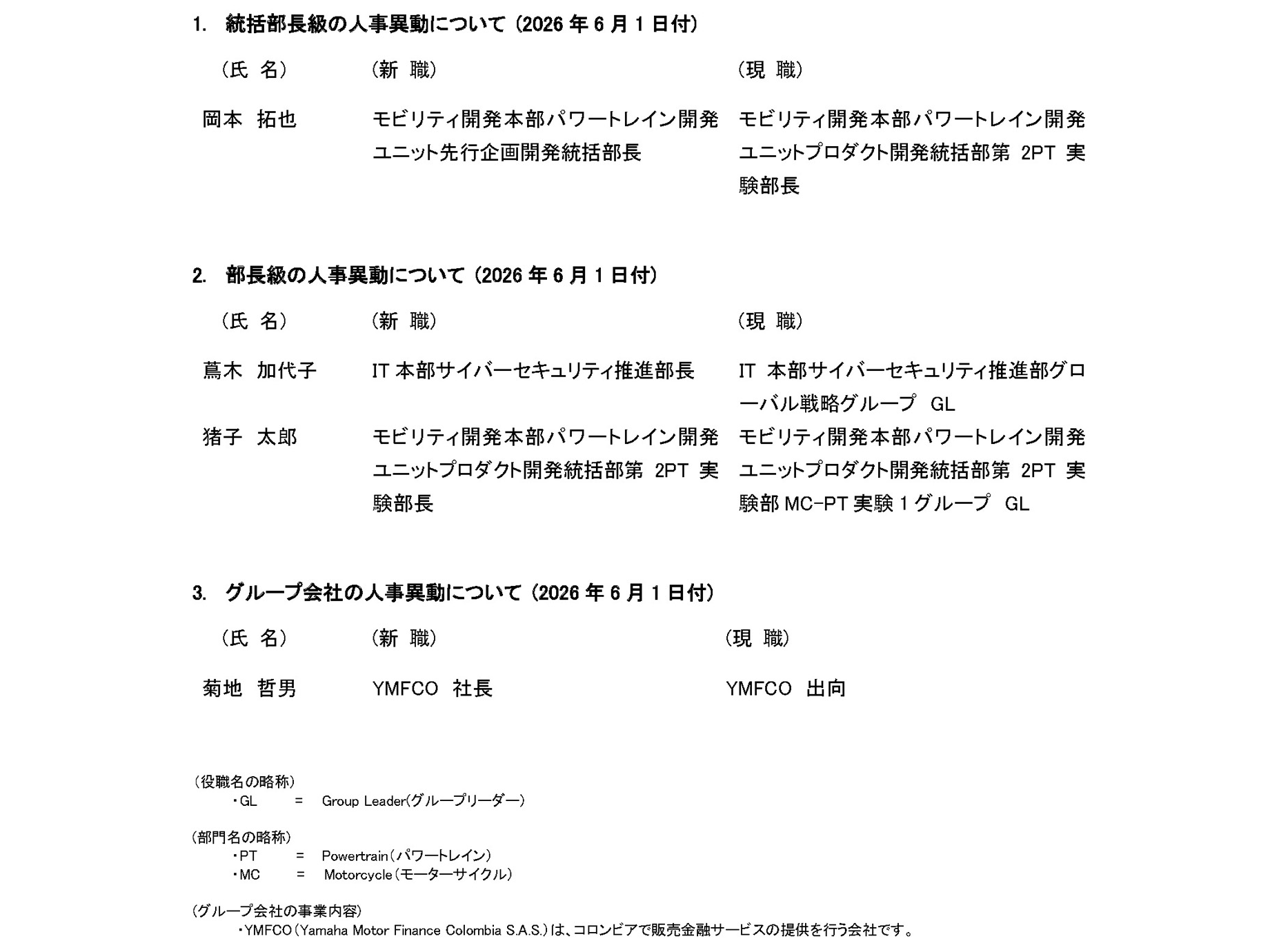 ヤマハ発動機株式会社