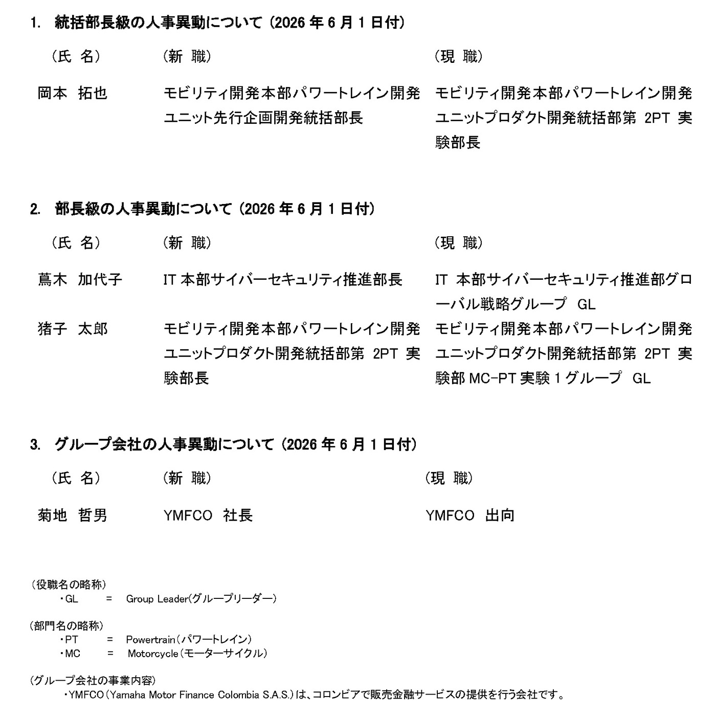 ヤマハ発動機株式会社