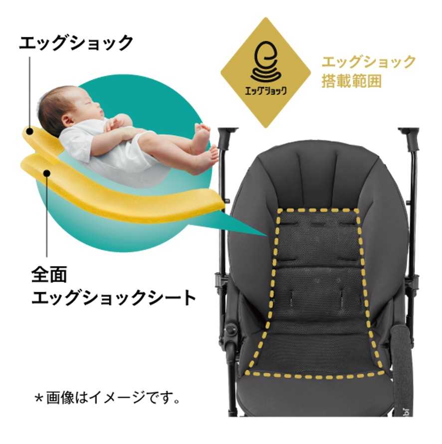 衝撃吸収素材エッグショック搭載