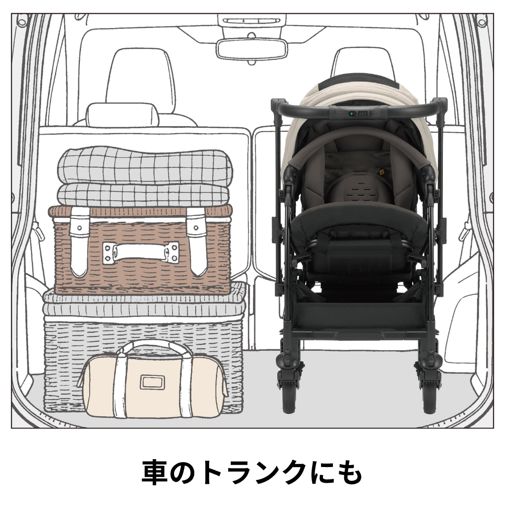車のトランクにも