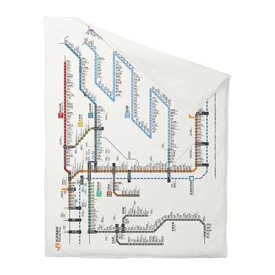 掛け布団カバー JR東海鉄道路線図柄