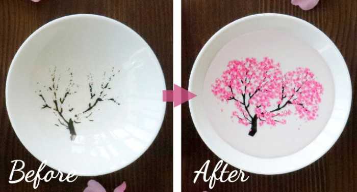 冷感平盃　桜（丸モ高木陶器）