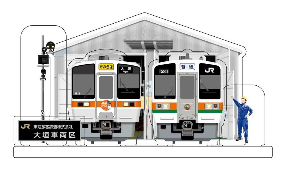 大垣車両区 ジオラマアクリルスタンド_組立